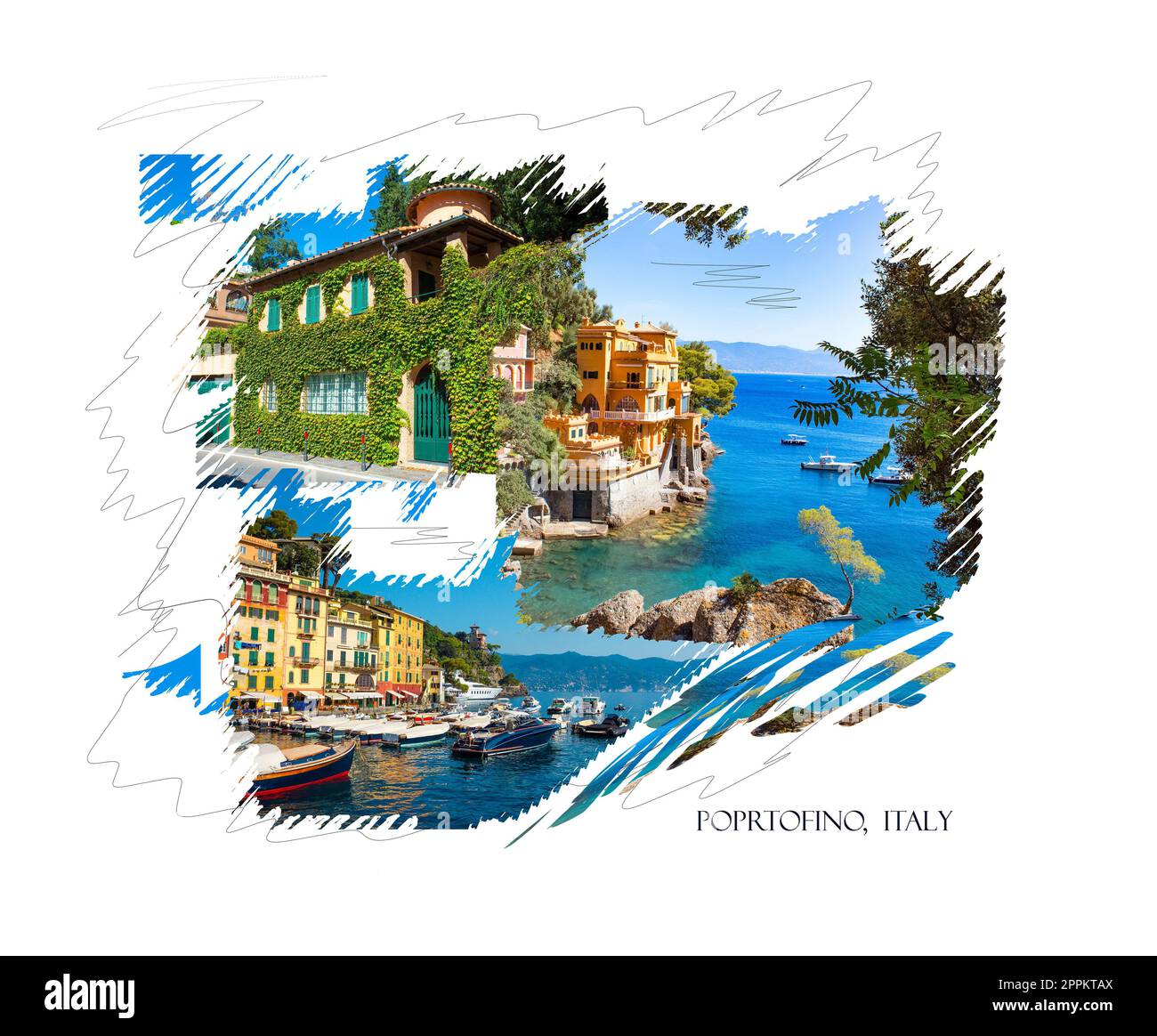 Wunderschöne Bucht mit bunten Häusern in Portofino, Ligurien, Italien Stockfoto