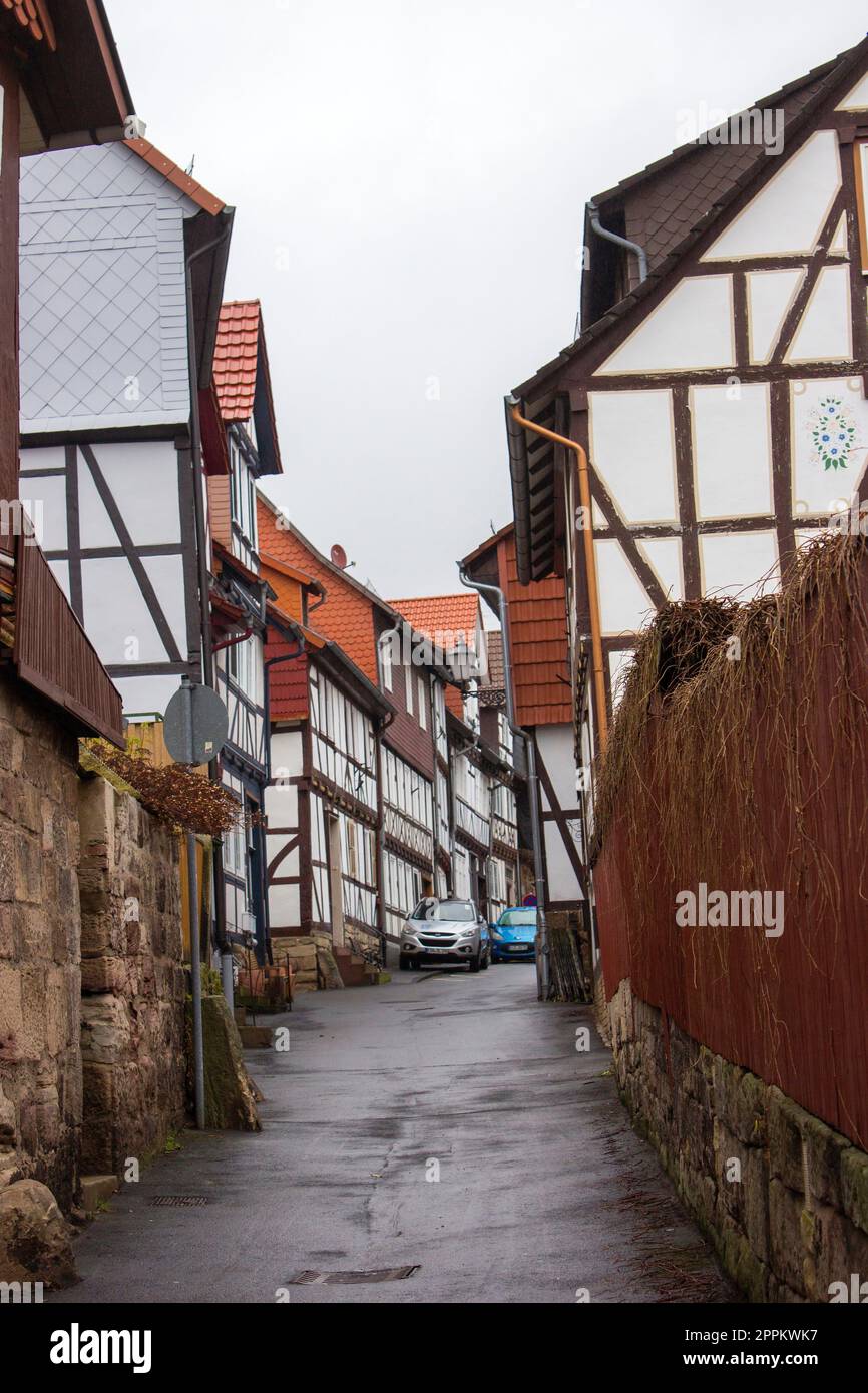 Malerische Häuser in Bad Sooden-Allendorf im Werra-Tal in Deutschland, Hessen Stockfoto