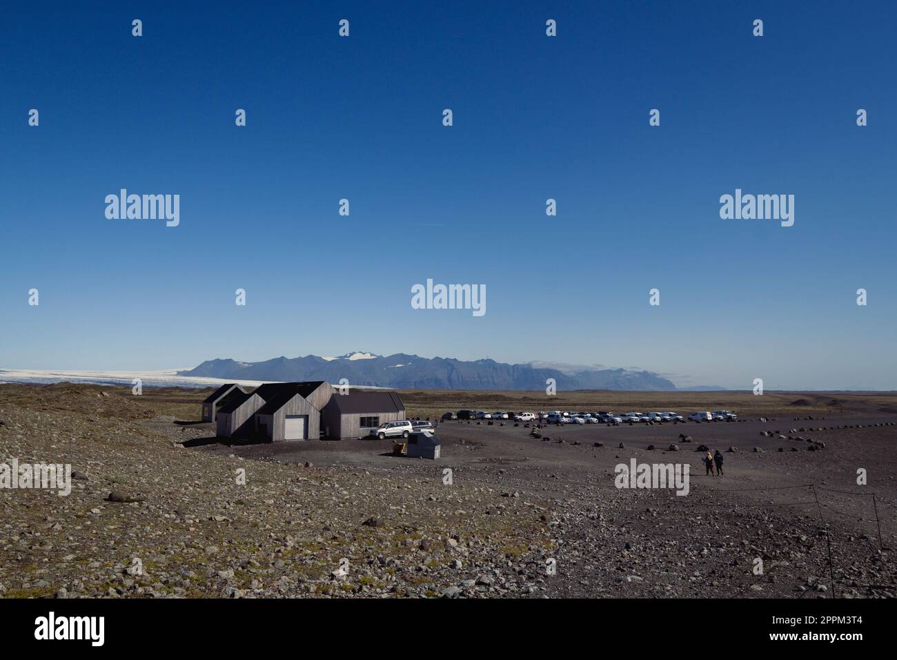 Dreki Hütte und Campingplatz Landschaftsfoto Stockfoto