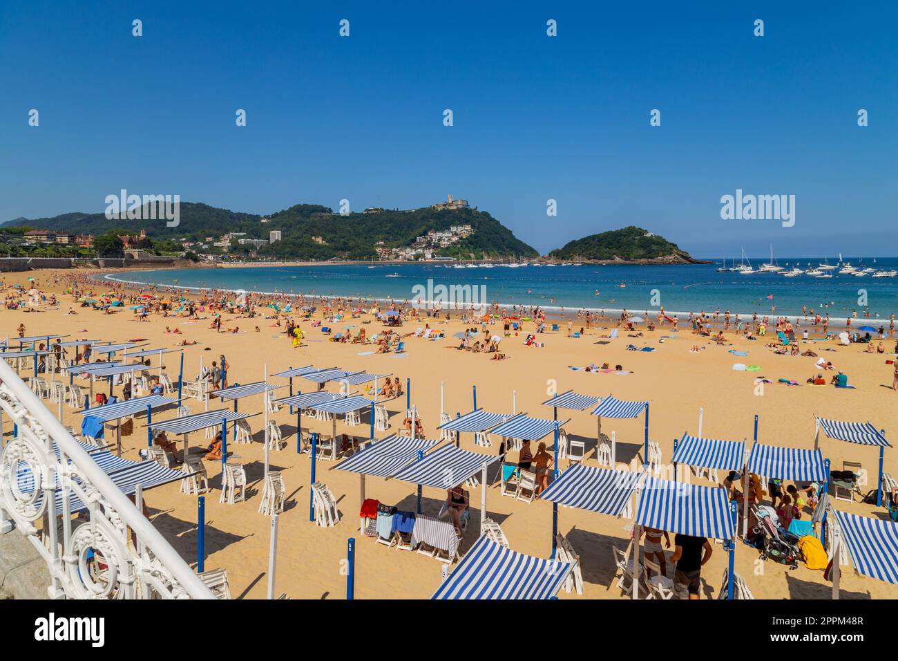 La Concha Strand in der Stadt San Sebastian Stockfoto