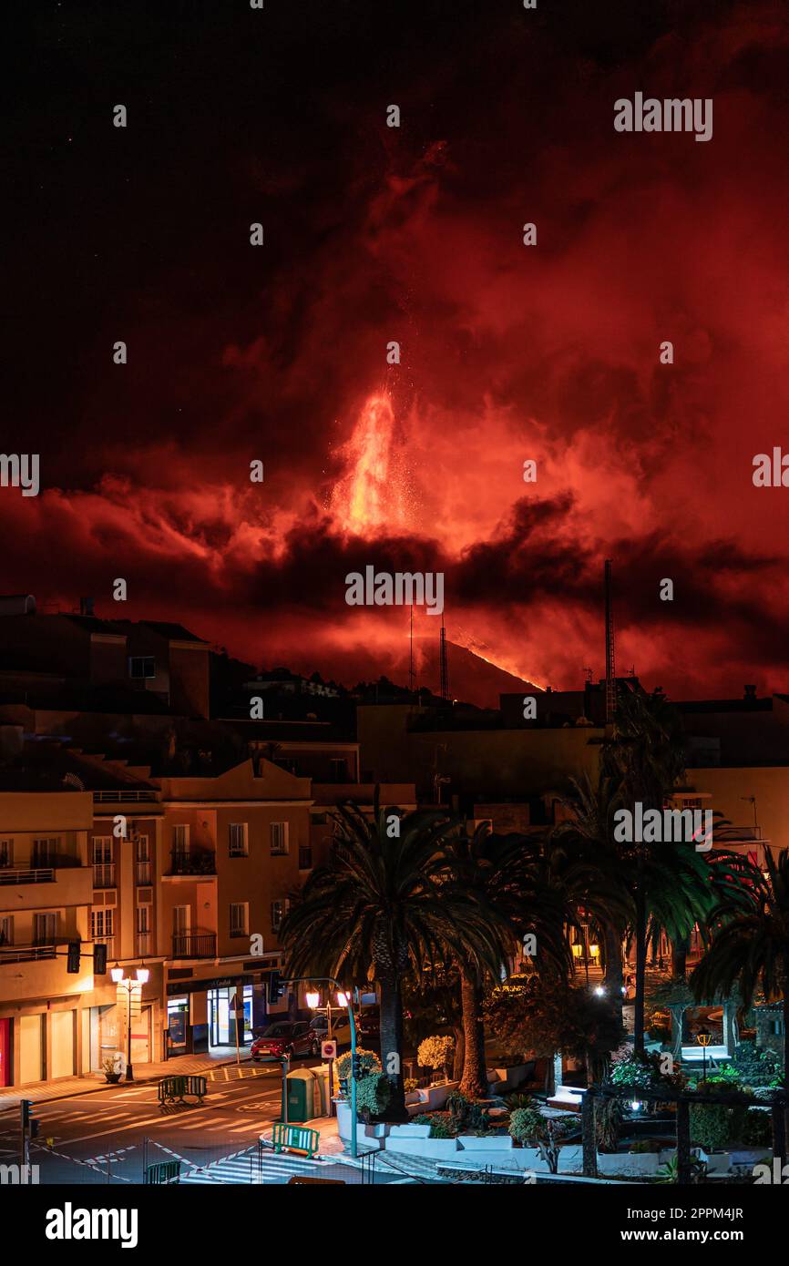 Vulkanausbruch auf der Insel La Palma Stockfoto