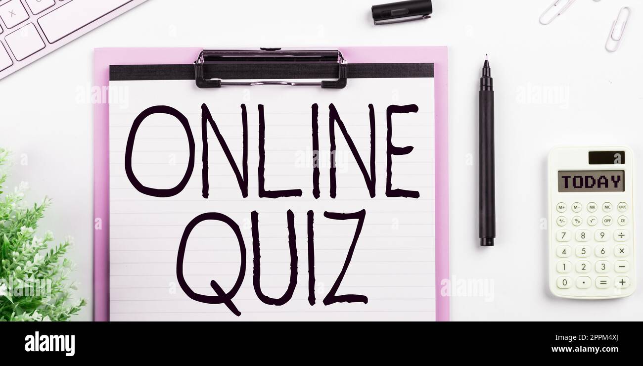Konzeptionelle Beschriftung Online-Quiz. Ein Spiel mit Geschäftsübersichten oder ein Mind Sport, das im Internet veröffentlicht wird Stockfoto