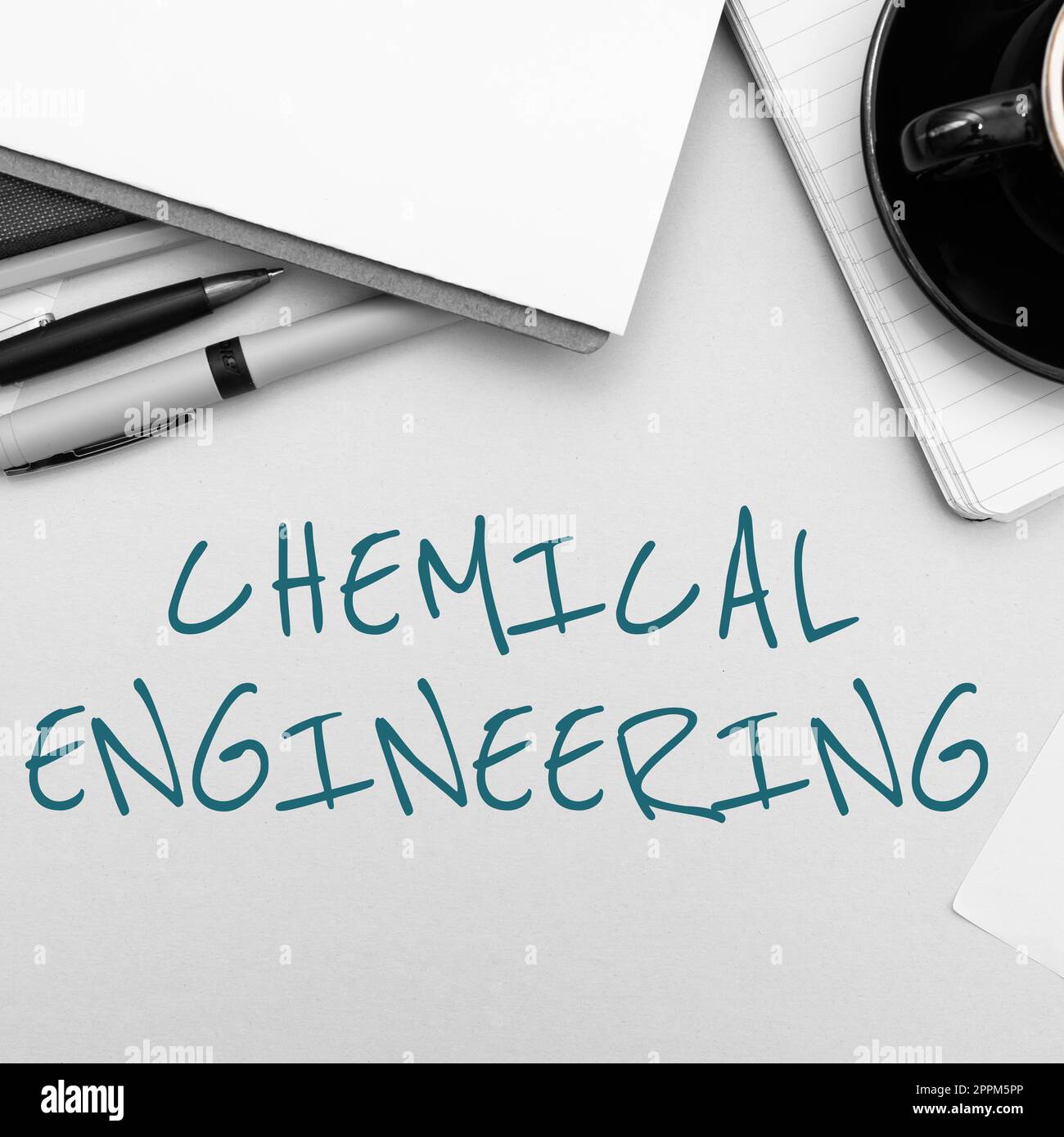 Handschrifttext Chemical Engineering. Internet-Konzept entwickelt Dinge, die sich mit der industriellen Anwendung der Chemie befassen Stockfoto