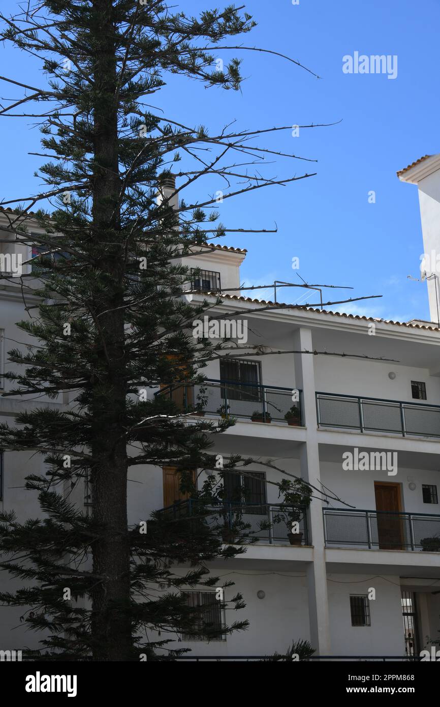 Hausfassaden, Stadtlandschaften, Altea, Provinz Alicante, Costa Blanca, Spanien, Februar 2023 Stockfoto