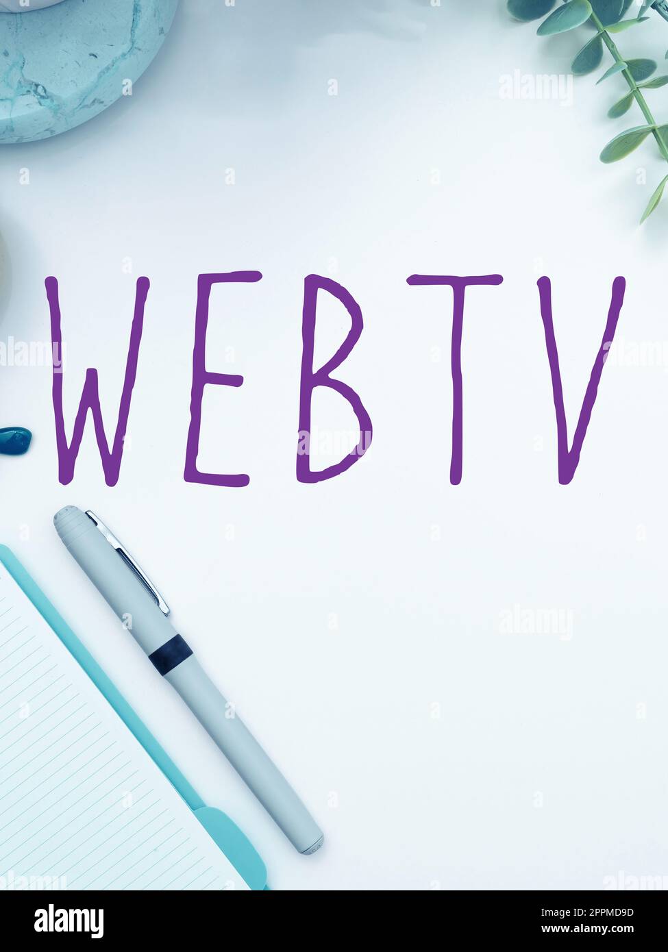 Inspiration mit Schild Webtv. Konzeptionelle Internet-Übertragungsprogramme für Fotos, die sowohl online als auch traditionell produziert werden Stockfoto