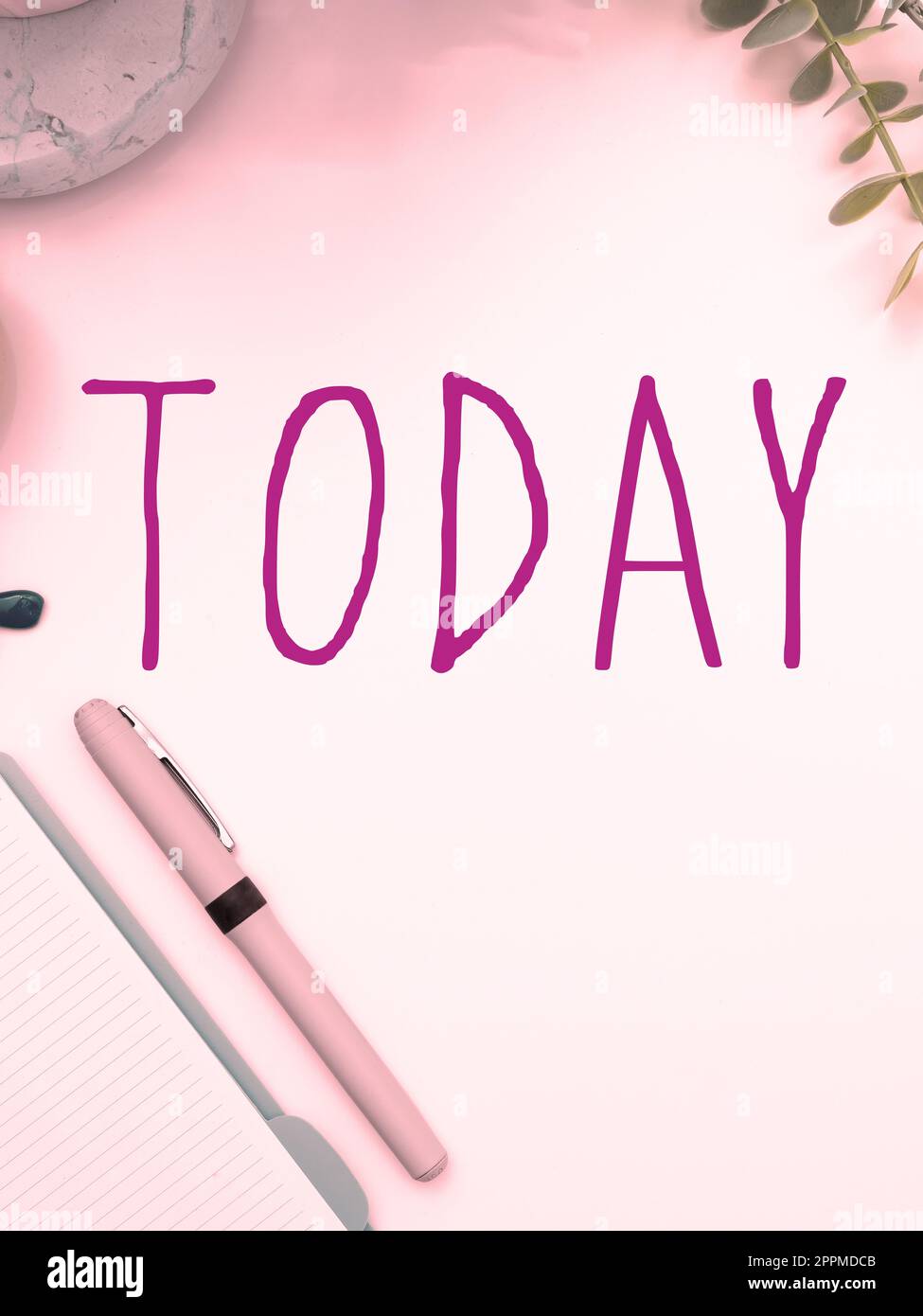 Heute wird Text angezeigt. Geschäftskonzept heute Aktueller Zeitraum im Kalender neben dem Vortag Stockfoto