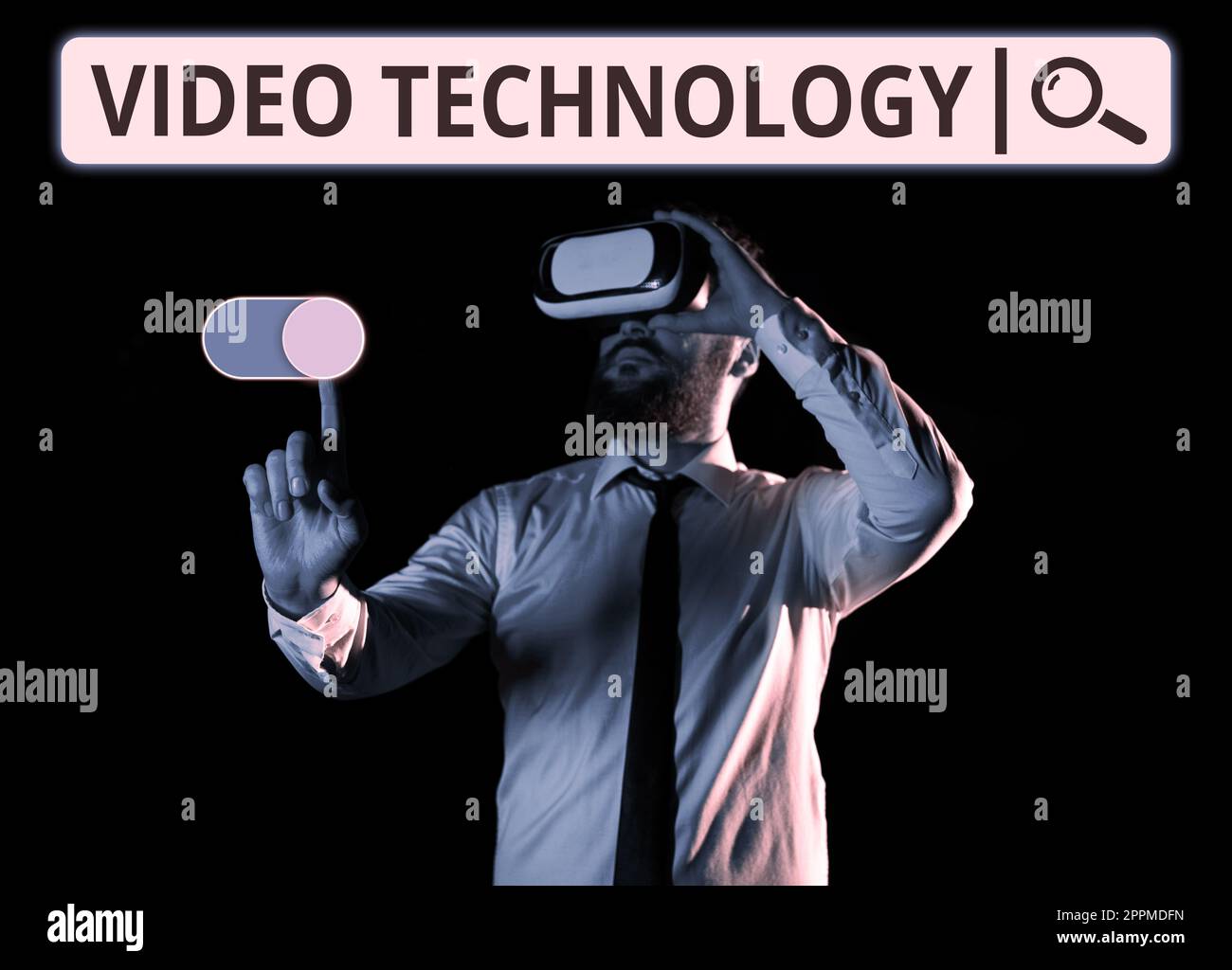 Konzeptionelle Display-Videotechnologie. Business Showcase Aufnahme und Wiedergabe von bewegten Bildern und Ton Stockfoto