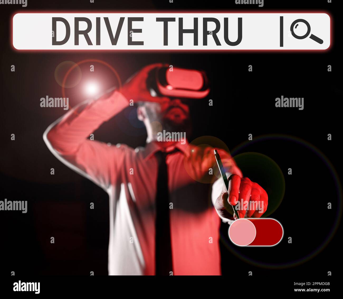 Konzeptionelle Beschriftung Drive Thru. Geschäftsansatz, wo Sie die Art des Service erhalten können, indem Sie ihn durchfahren Stockfoto