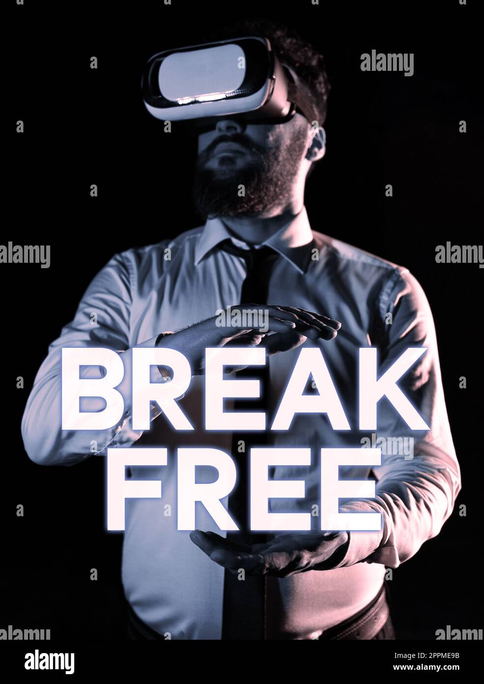 Schreiben mit Anzeige von Text „Break Free“. Ein Wort für eine andere Art, Erlösung aus Ketten des Freiheitsgefängnisses zu sagen Stockfoto