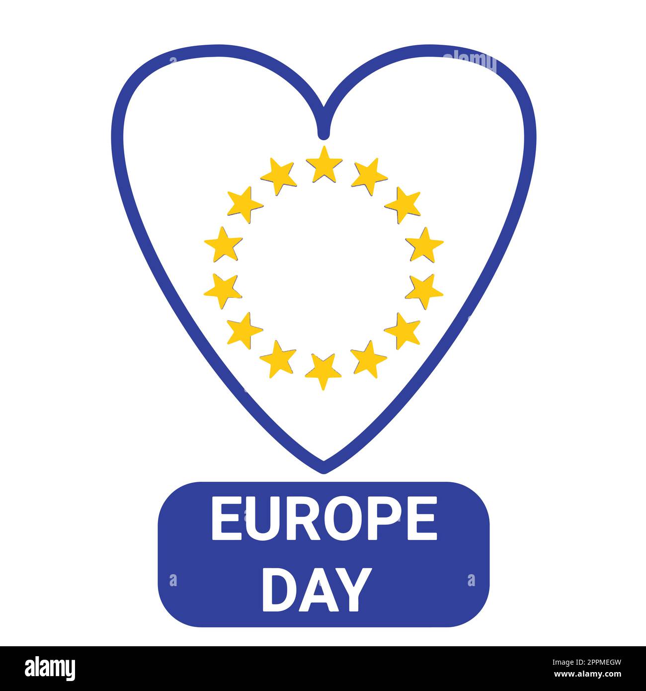 Der Europatag ist ein Tag zur Feier des "Friedens und der Einheit in Europa", der am 5. Mai vom Europarat und am 9. Mai von der Europäischen Union gefeiert wird Stock Vektor