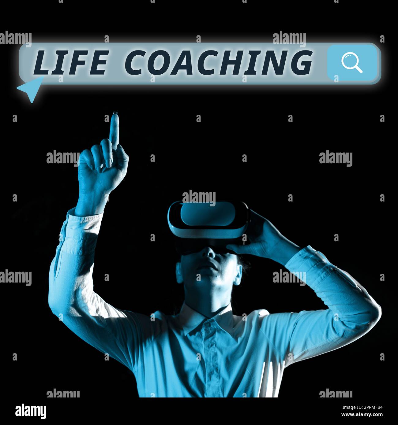 Konzeptionelle Überschrift Life Coaching. Konzeptfotos verbessern Leben durch Herausforderungen ermutigen uns in unserer Karriere Stockfoto