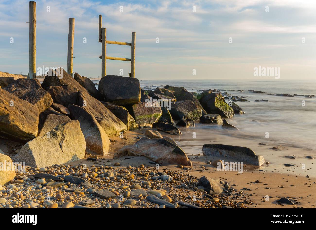 Lange Exposition am Meer Stockfoto