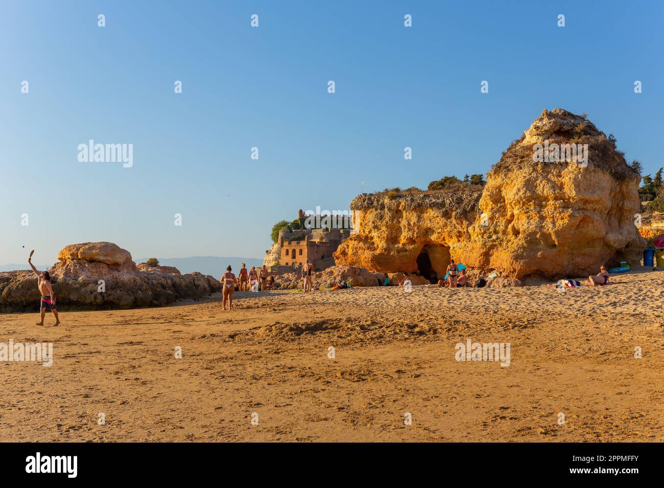 Praia Grande Strand. Ferragudo Stockfoto