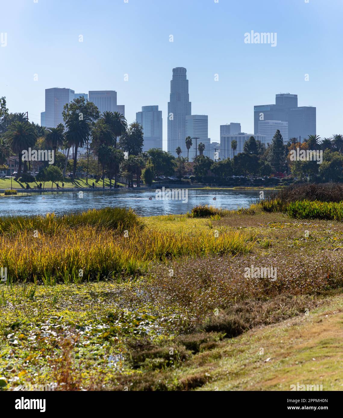 Echo Park und Downtown Los Angeles Stockfoto