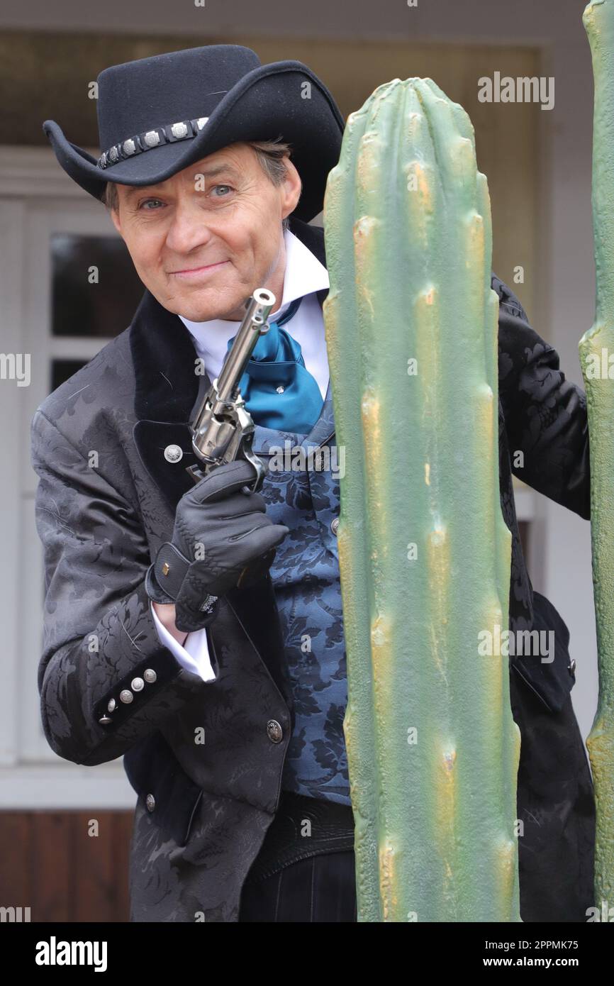 Wolfgang Bahro, Vortrag für die Saison 2023 des Karl May Festivals, Bad Segeberg, 04.03.2023 Stockfoto