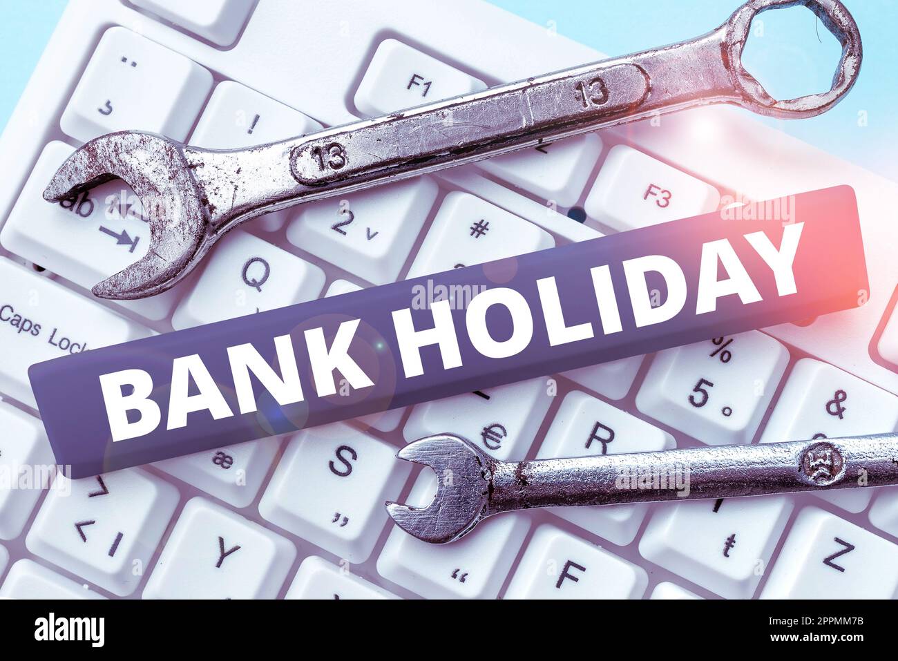 Inspiration mit Schild „Bank Holiday“. Geschäftsansatz Ein Tag, an dem Banken als Feiertag offiziell geschlossen sind Stockfoto