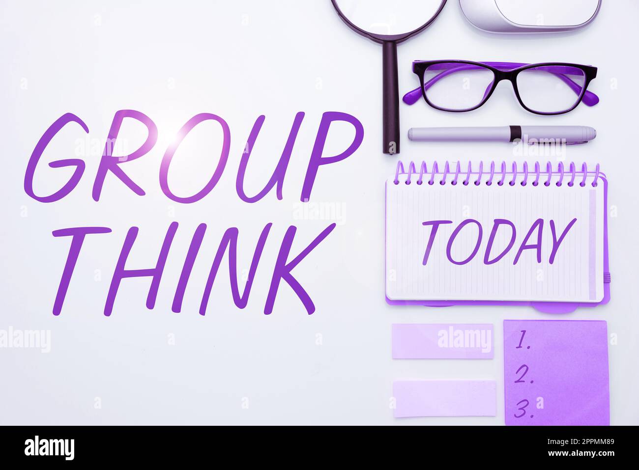 Inspiration mit dem Schild „Group Think“. Konzeptfotos Treffen Sie sich entweder formell oder informell, um Ideen einzubringen Stockfoto