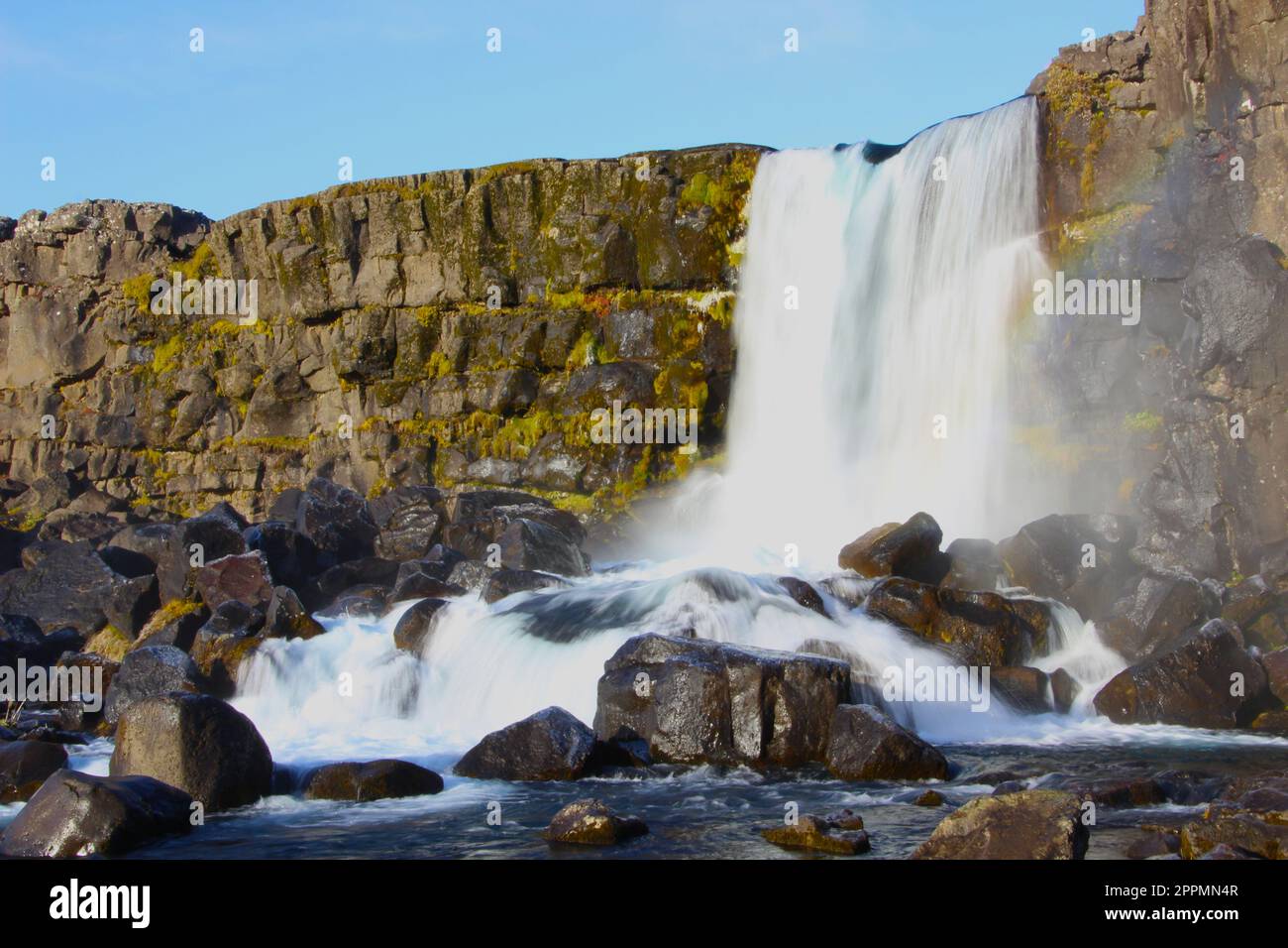 Oxarfoss-Wasserfälle in Island Stockfoto