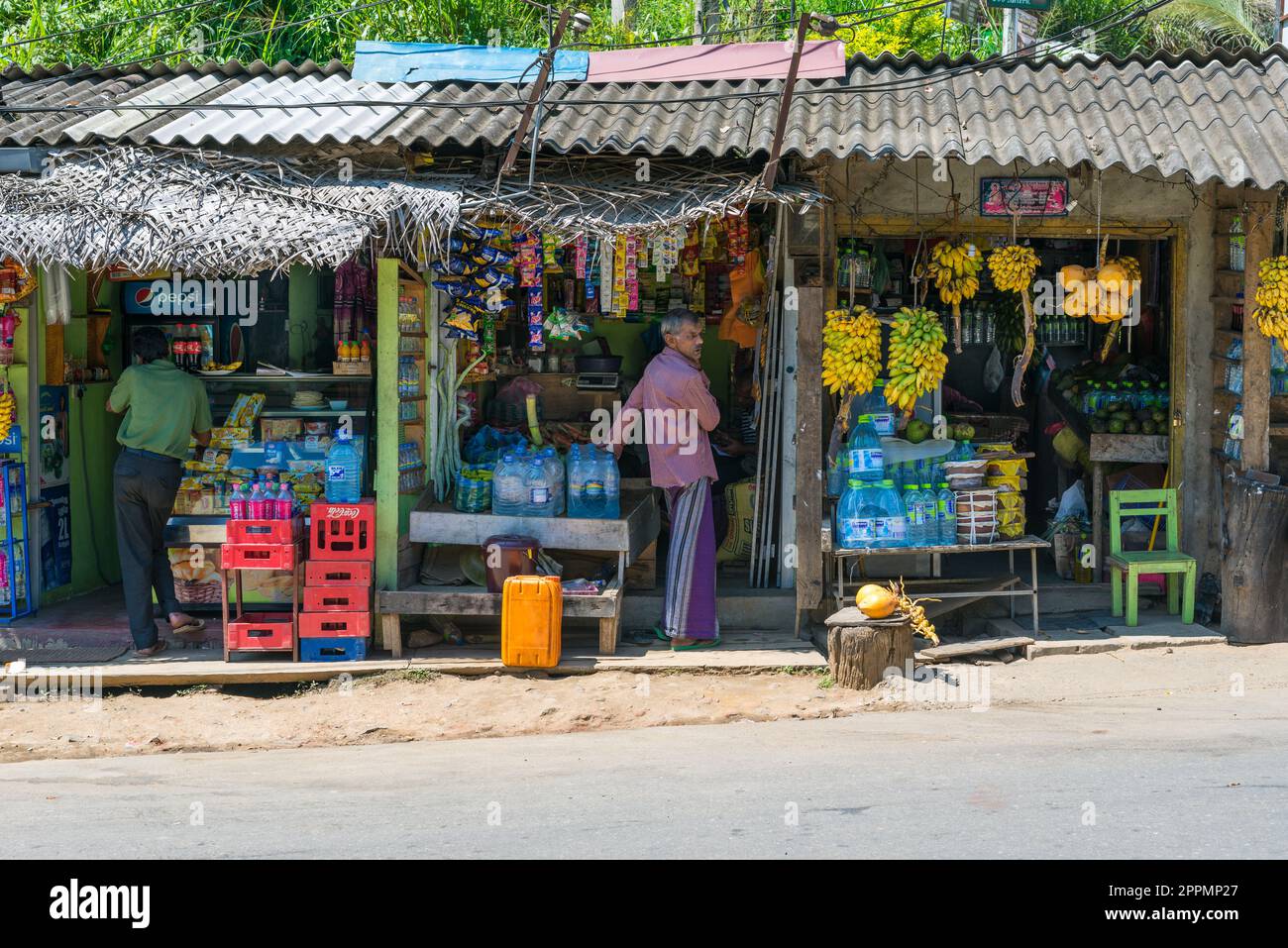 Kleines Unternehmen in Ella. Ein Touristenziel in den Bergen von Sri Lanka Stockfoto