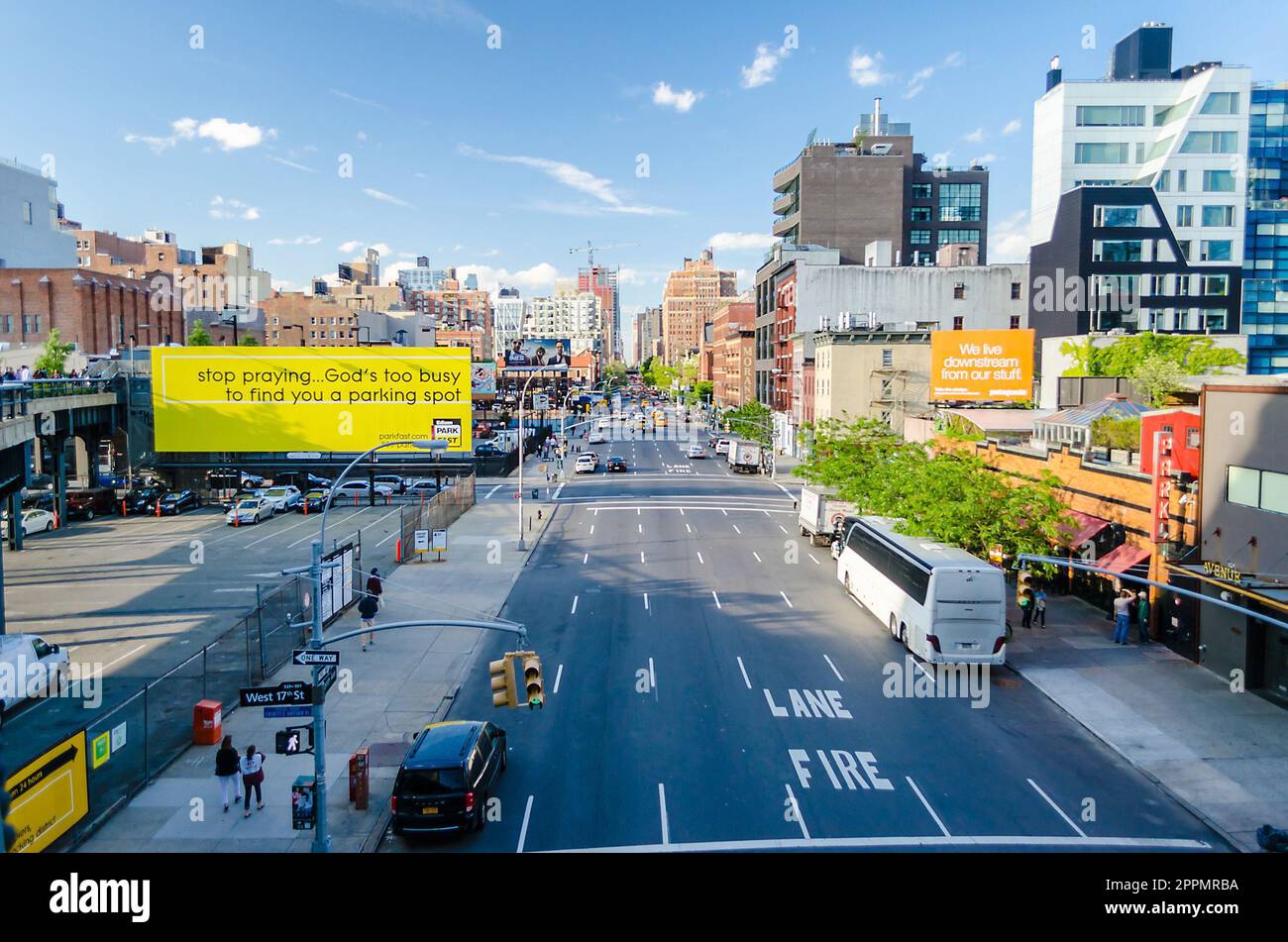 Luftaufnahme der 10. Avenue, New York City, USA Stockfoto
