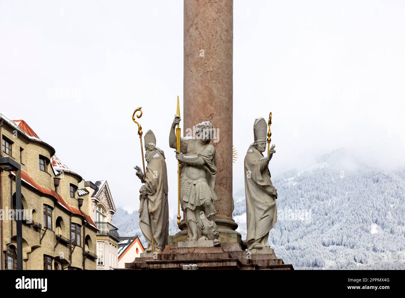 Die Säule von St. Anna auf der Maria-Teresa-Straße, Innsbruck, Österreich Stockfoto