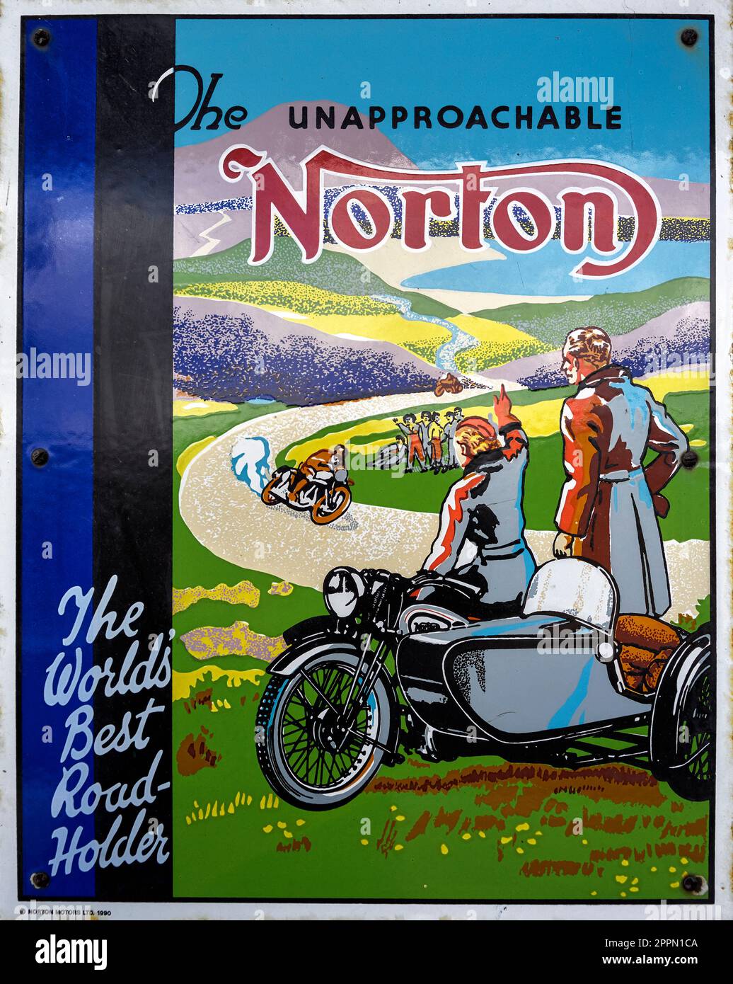 Vintage-Metallschild, Norton Motorrad, England, Großbritannien Stockfoto