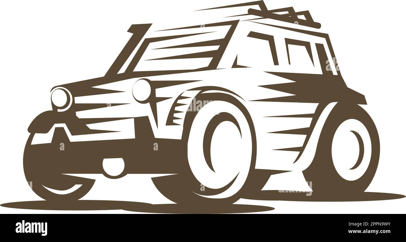 4x4-Geländewagen-Illustration mit Silhouette-Stil Stock Vektor