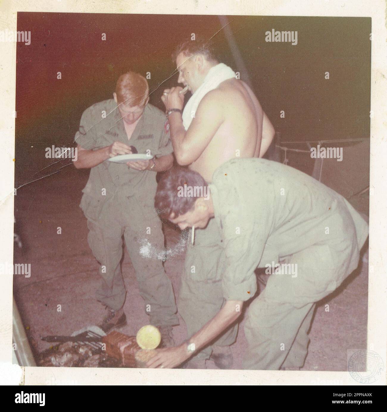 Team 21 MACV-SOG 1967 gi's ManSergeant und bbq 82. in der Luft Stockfoto