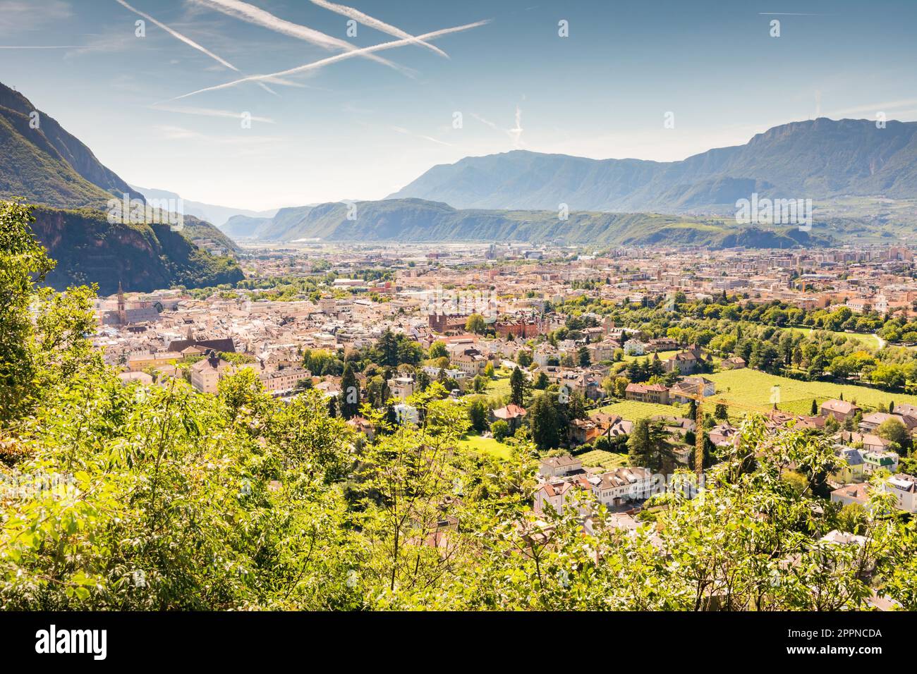 Blick über die Stadt Bozen (Sout Tirol) (Italien) Stockfoto