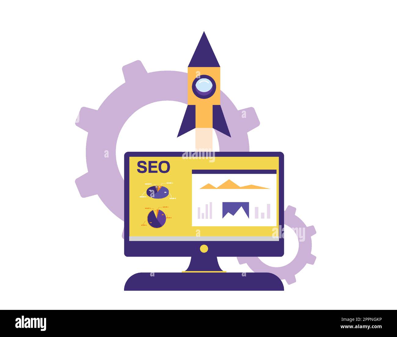 Modernes flaches Design des seo-Suchmaschinenvektors Stock Vektor