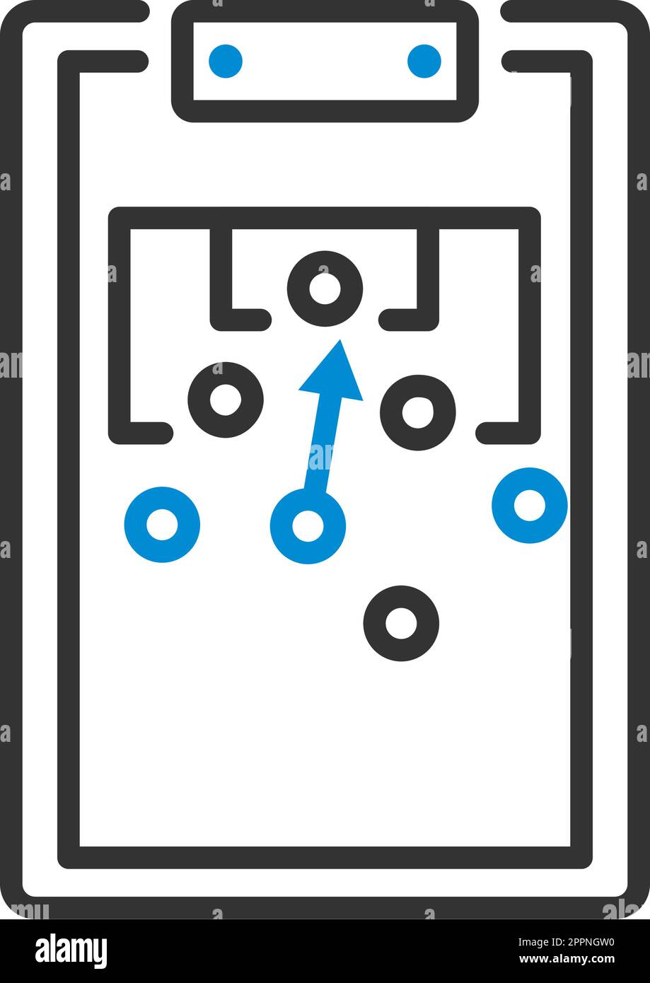 Symbol Des Fußball-Coach Tablet Mit Spielplan Stock Vektor