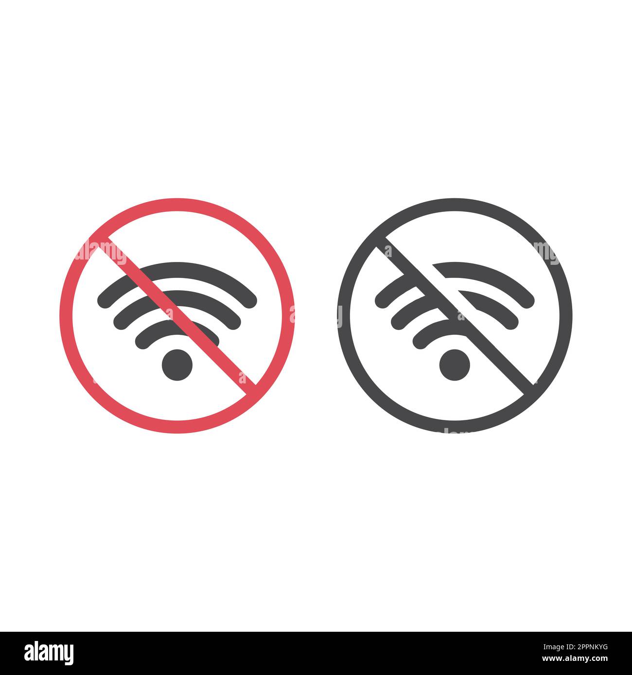 Kein rotes wlan-Verbotsschild Stock Vektor