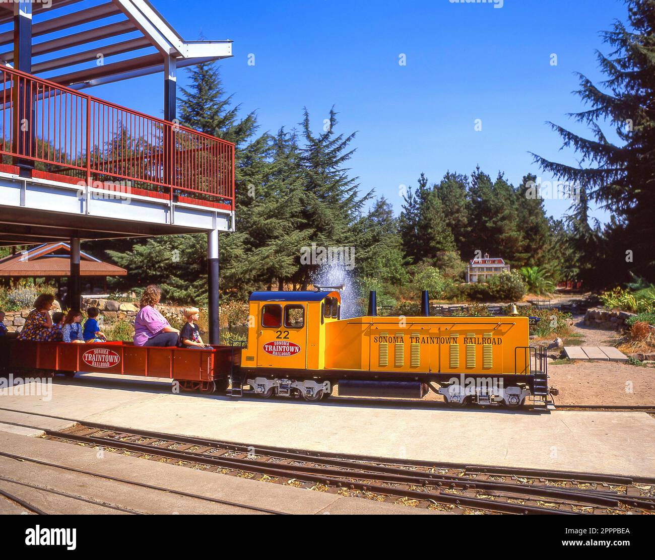 "Traintown" Sonoma Railroad, Broadway, Sonoma, Sonoma Valley, Sonoma County, California, Vereinigte Staaten von Amerika Stockfoto