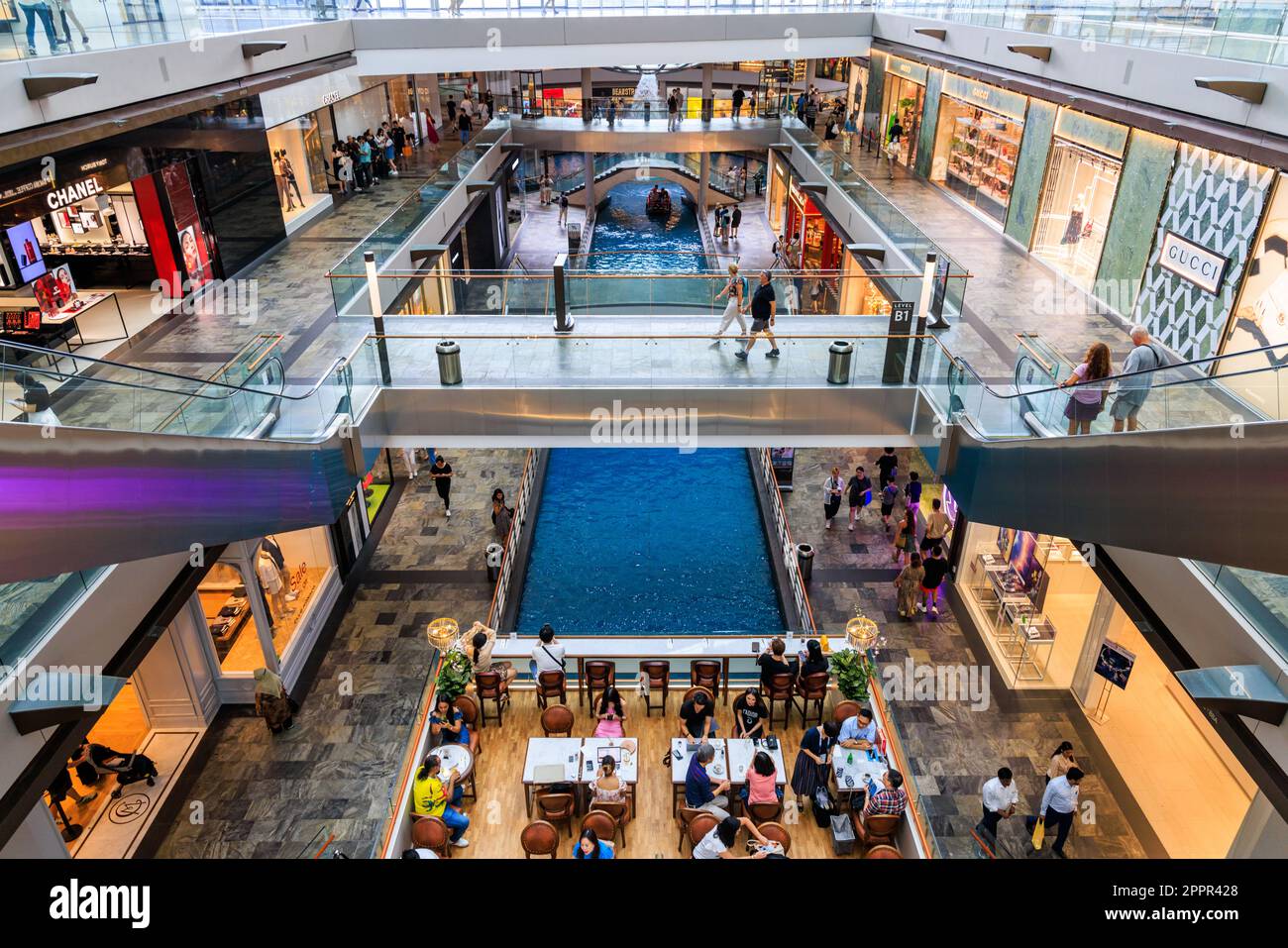 Die Shoppes at Marina Bay Sands, Singapur Stockfoto
