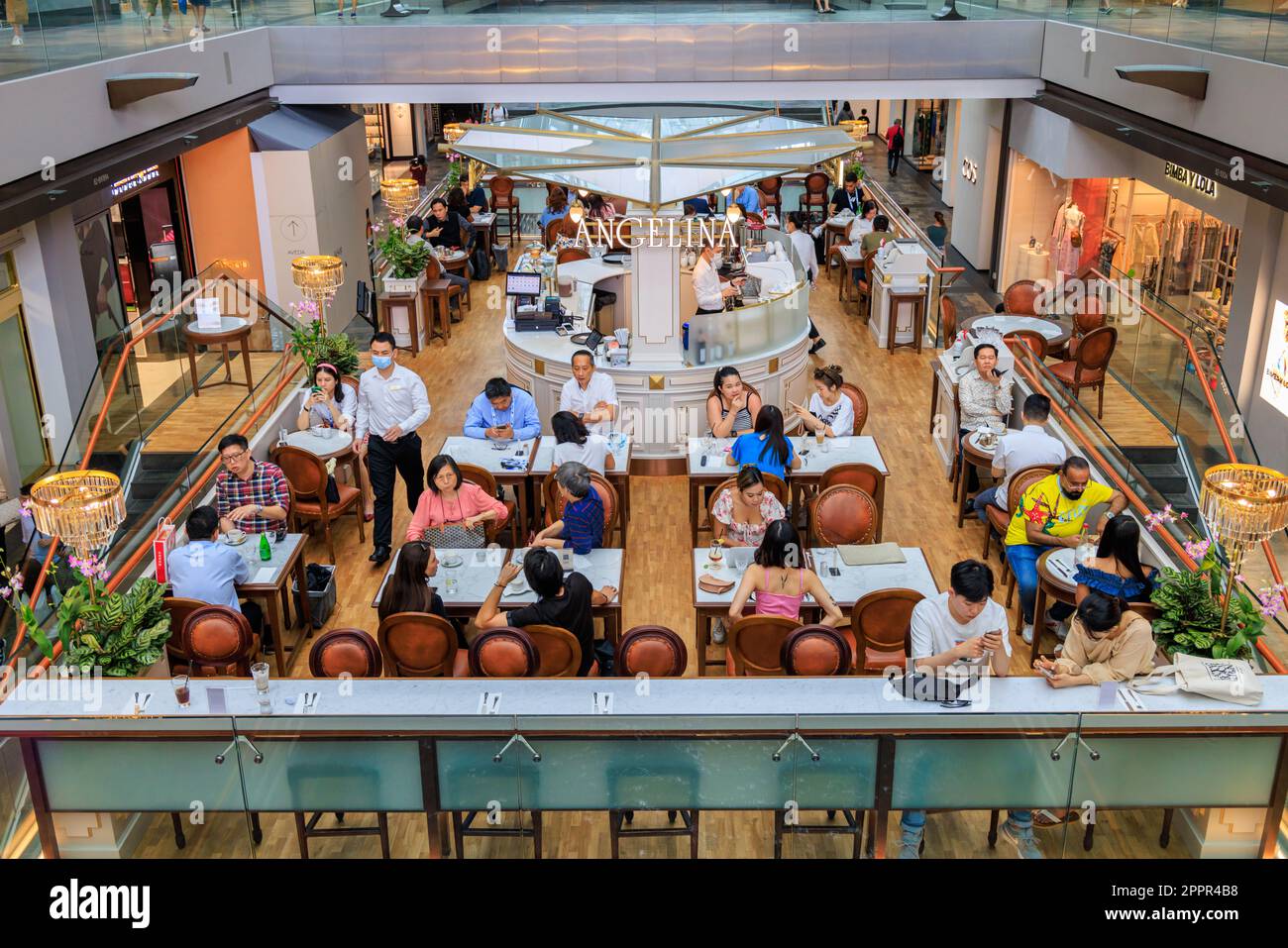 Angelina in den Shoppes in Marina Bay Sands, Singapur Stockfoto