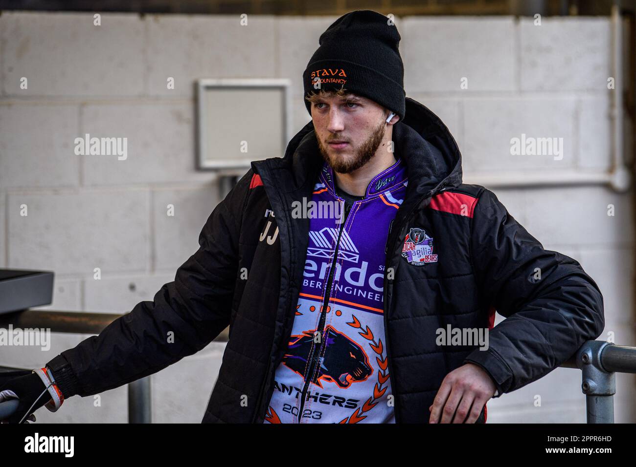 Manchester, Großbritannien. 24. April 2023.Jordan Jenkins - Peterborough Crendon Panthers während des SGB Premiership-Spiels zwischen Belle Vue Aces und Peterborough im National Speedway Stadium, Manchester, am Montag, den 24. April 2023. (Foto: Ian Charles | MI News) Guthaben: MI News & Sport /Alamy Live News Stockfoto