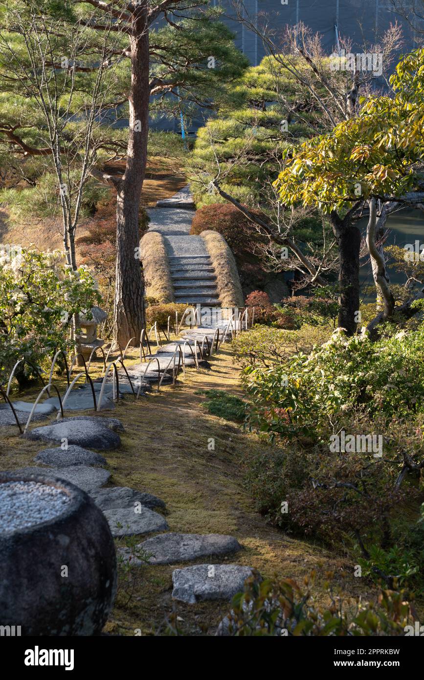 Die Kaiservilla Katsura wurde im 17. Jahrhundert als Fürstentum erbaut und ist eines der besten Beispiele japanischer Architektur und Gartendesign. Stockfoto