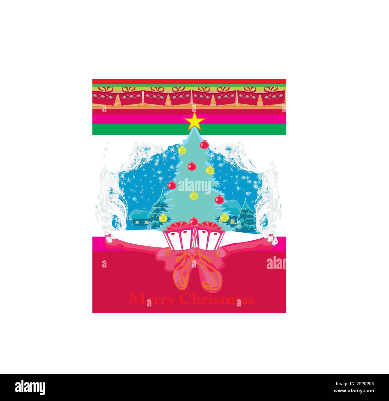 Weihnachtsbaum und Geschenke Stock Vektor