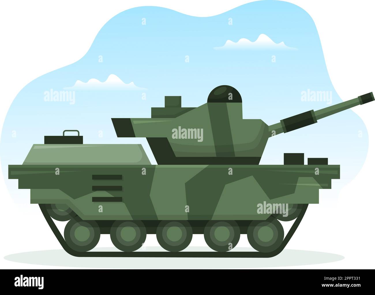 Military Army Force Template Handgezeichnete niedliche Cartoon flache Illustration mit Soldat, Waffe, Panzer oder schwerer Schutzausrüstung Stock Vektor