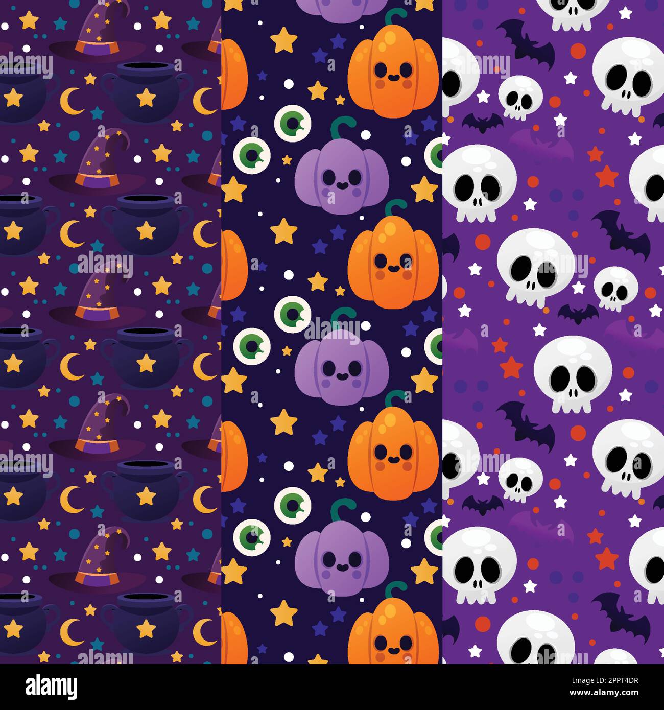 Lila Halloween-Muster nahtlos Stock Vektor