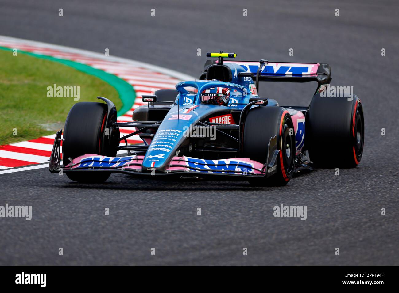 SUZUKA, JAPAN, Suzuka Circuit, 8. Oktober: Esteban Ocon (FRA) des Teams Alpine während der Qualifikation während des japanischen Formel-1-Grand Prix Stockfoto