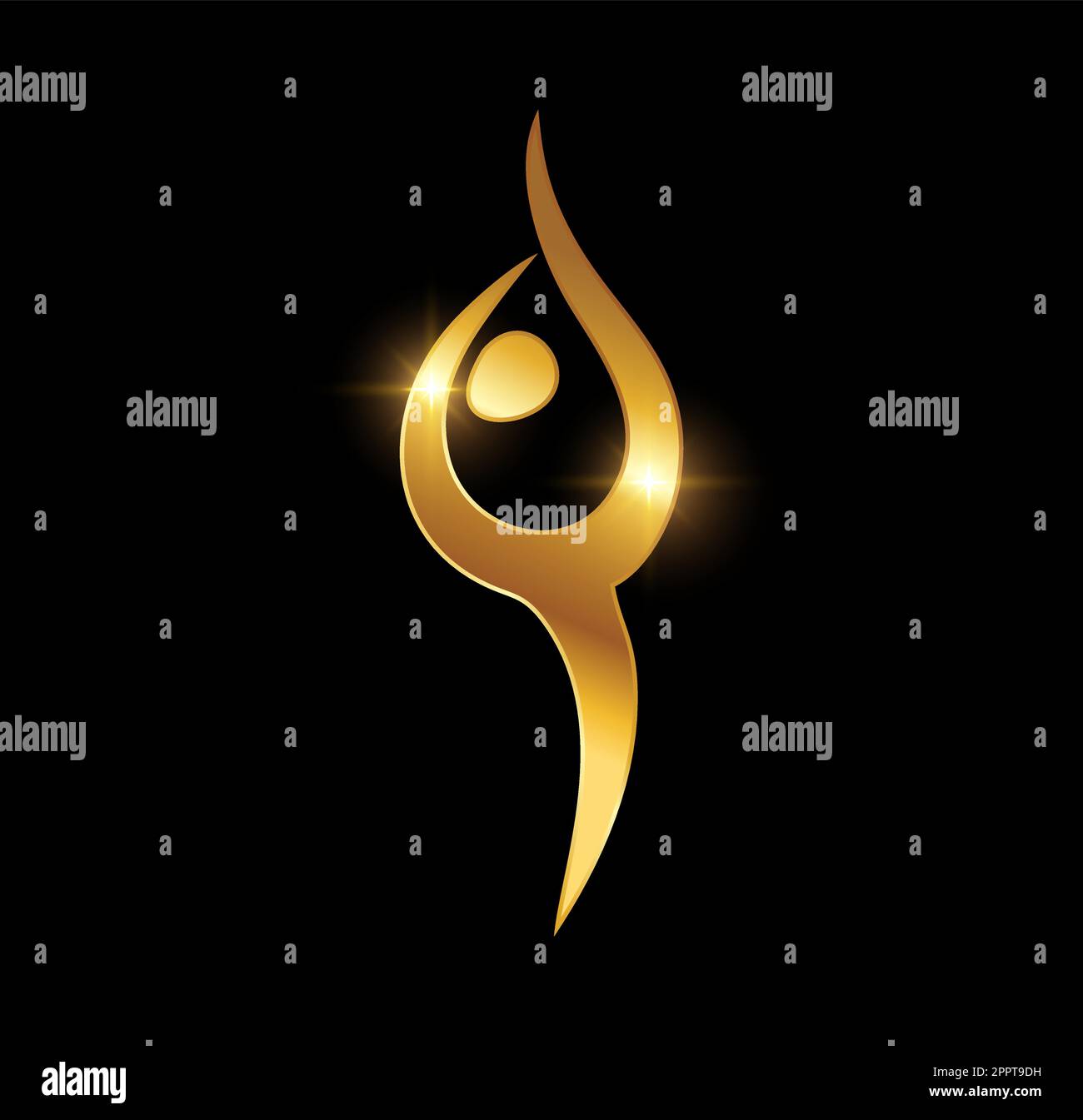 Goldenes Luxus-Yoga-Vektorsymbol Stock Vektor