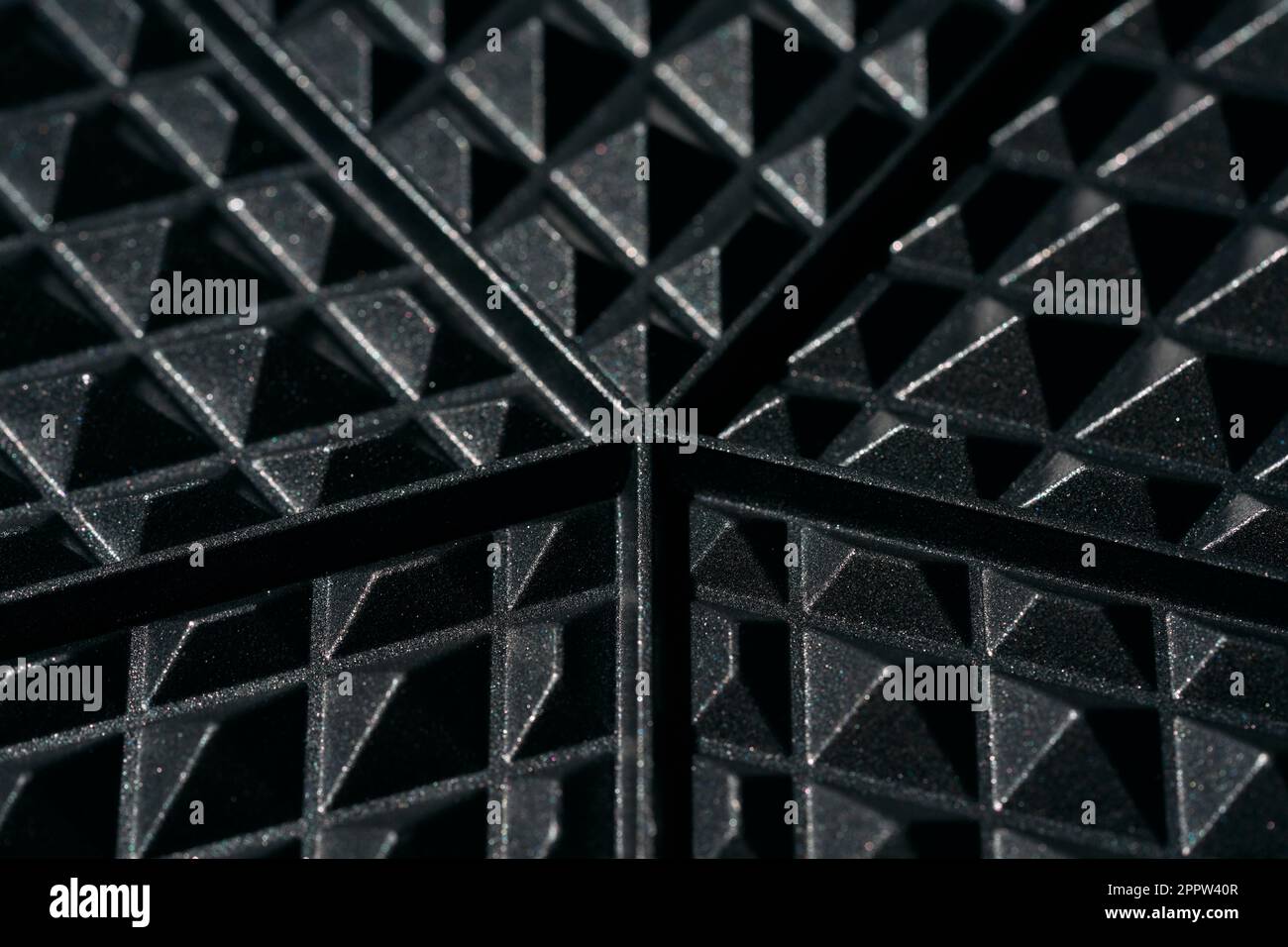 Nahaufnahme von Kanten und Details von Waffeleisen aus Gusseisen Stockfoto