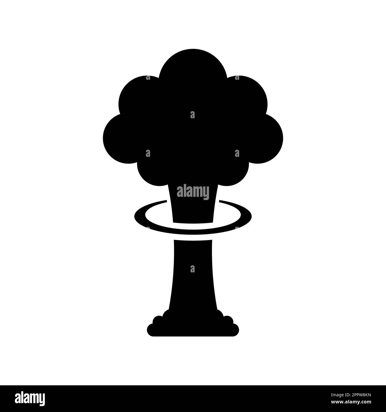 Schwarzes Vektorsymbol für Atombomben auf weißem Hintergrund Stock Vektor