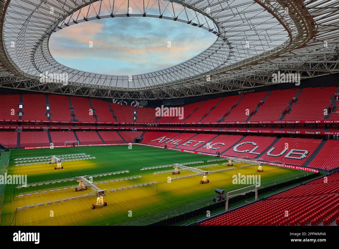 Innenansicht des Fußballfelds des Athletic Club in Bilbao, Bilbao, Biskaya, Baskenland, Spanien, Europa. Stockfoto