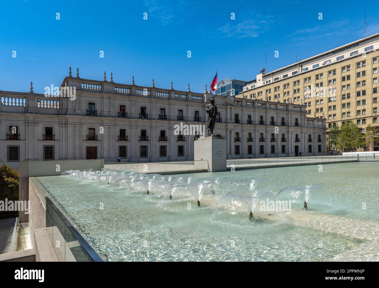 Moneda-Palast Sitz des Präsidenten der Republik Chile, Santiago, Chile Stockfoto