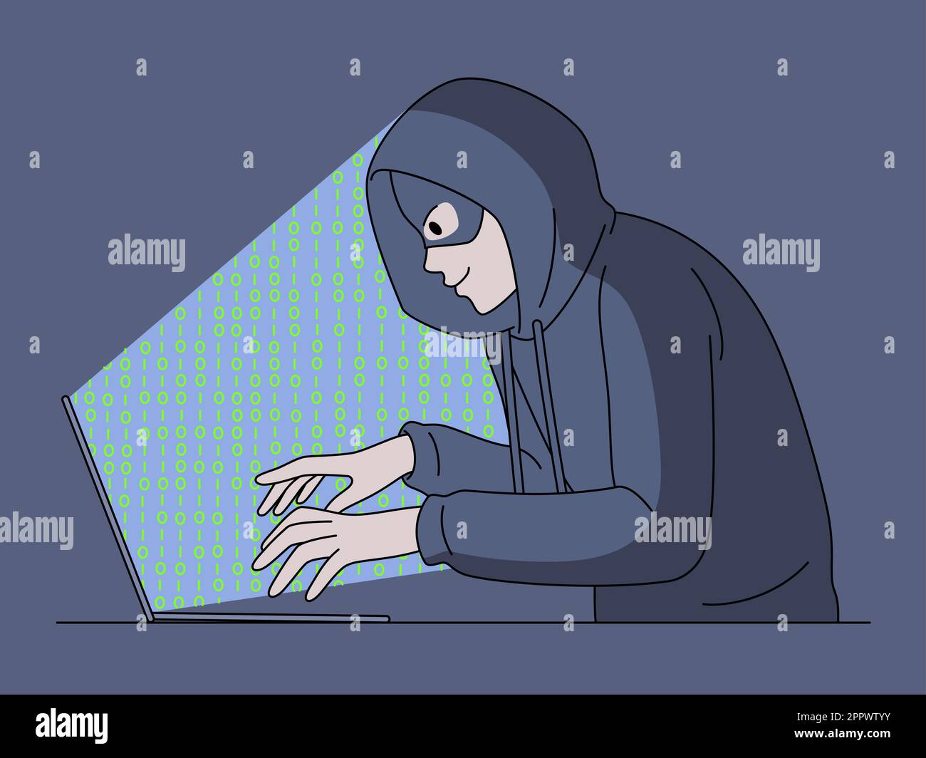 Hacker stehlen Daten vom Computer Stock Vektor