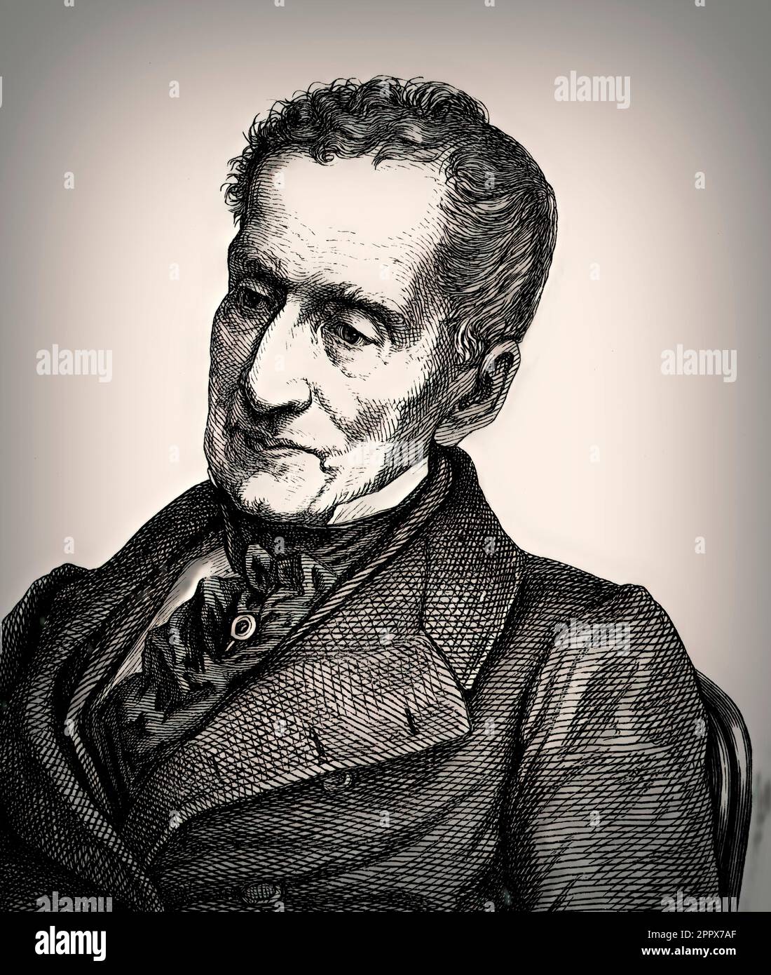 Porträt von Prinz Klemens Wenzel von Metternich, 1773-1859, Staatsmann im Kaiserösterreich, digital bearbeitet Stockfoto