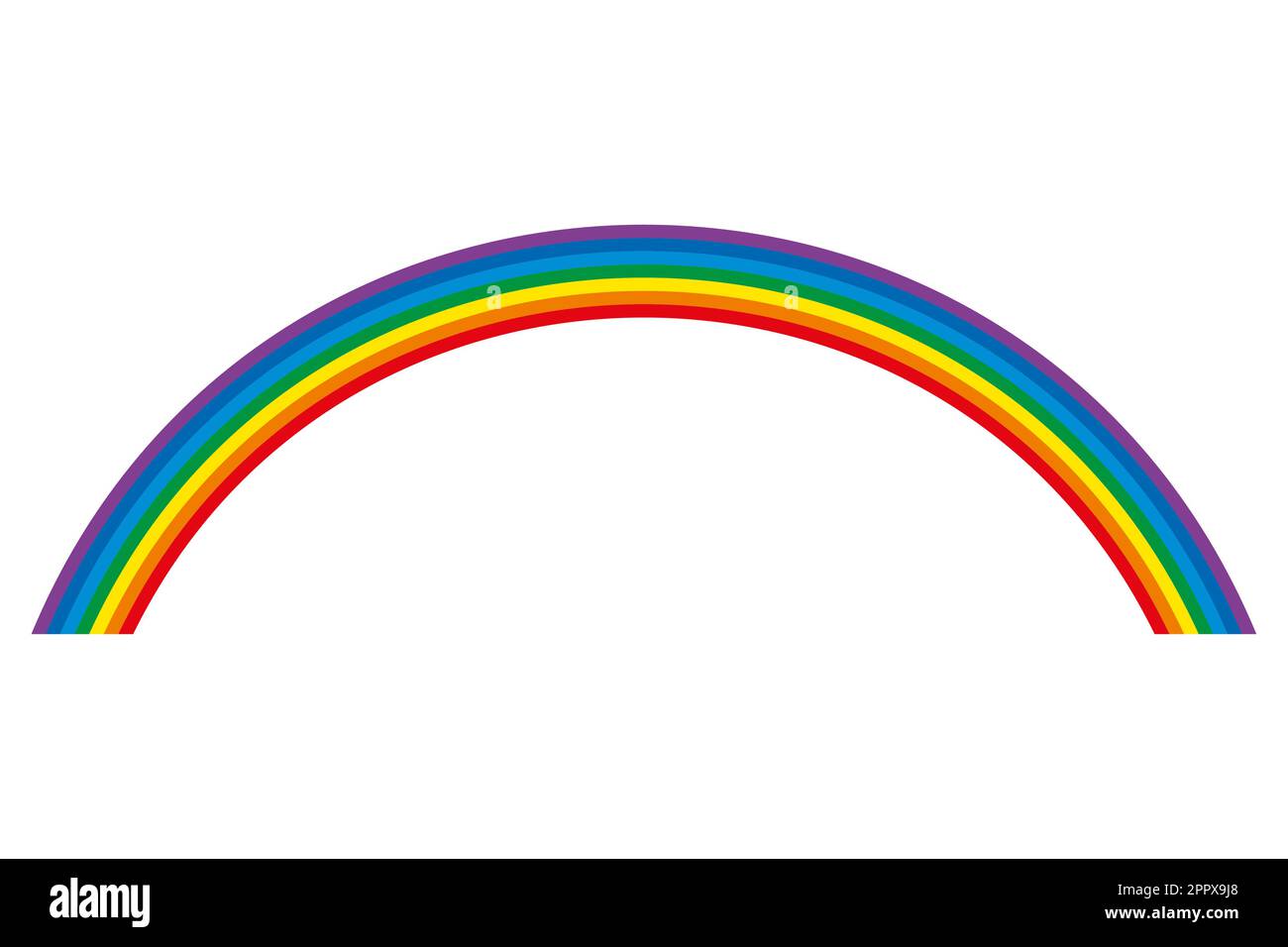 Regenbogen, mehrfarbiger Kreisbogen, Spektrum des sichtbaren Lichts Stock Vektor