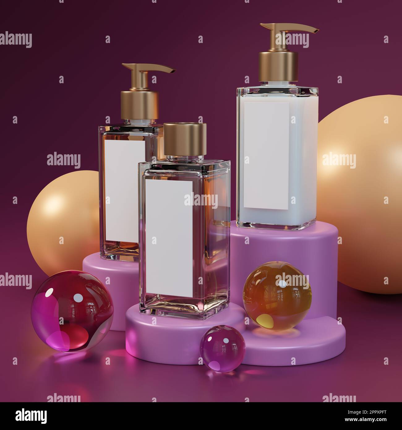 Luxuriöses Badezimmer Accessoires hochwertige Details - 3D-Rendering Stockfoto
